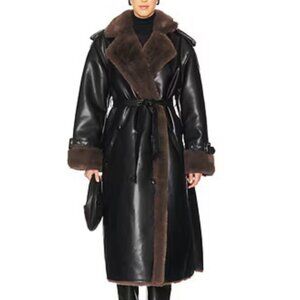 WeWoreWhat Faux Fur Trench Coat